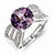 Sterling Silver Diamond and Amethyst Ring