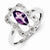 Sterling Silver Diamond and Amethyst Ring
