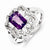 Sterling Silver Diamond and Amethyst Ring