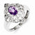Sterling Silver Diamond and Amethyst Ring