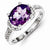Sterling Silver Diamond and Amethyst Ring