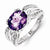 Sterling Silver Diamond and Amethyst Ring
