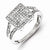 Sterling Silver Diamond Cluster Square Ring