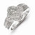 Sterling Silver Diamond Cluster Square Ring