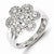 Sterling Silver Fancy Diamond Flower Shape Ring