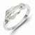 Sterling Silver w/Rhodium Plated Diamond Buckle Ring