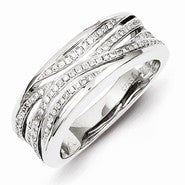 Sterling Silver Diamond Band Ring