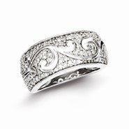 Sterling Silver Diamond-Cut Out Ring