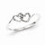 Sterling Silver w/Rhodium Plated Diamond Double Heart Promise Ring
