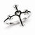 Sterling Silver Diamond Cross Black Rhodium-plated Ring