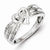 Sterling Silver w/Rhodium Plated Diamond Heart Ring