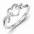 Sterling Silver Heart Shape Design Diamond Ring