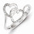 Sterling Silver Diamond Double Heart Ring
