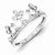 Sterling Silver w/Rhodium Plated Diamond Crown Ring