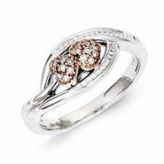 Sterling Silver & 14k Gold Heart Diamond Ring