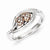 Sterling Silver & 14k Gold Heart Diamond Ring