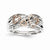 Sterling Silver & 14k Gold Fancy Heart Diamond Wedding Band