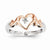 Sterling Silver & 14k Gold Heart Diamond Ring