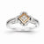 Sterling Silver w/Rhodium Plated & 14k Rose Gold Diamond Ring