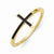 Sterling Silver Yellow Gold-plated Antiqued Sideways Cross Ring