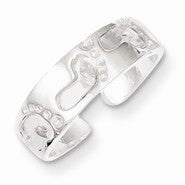 Sterling Silver Foot Print Toe Ring