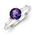 Sterling Silver Amethyst and CZ Ring