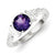 Sterling Silver Amethyst and CZ Ring