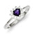 Sterling Silver Amethyst and CZ Heart Ring