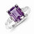 Sterling Silver Amethyst and CZ Ring