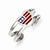 Sterling Silver Enameled Flag Heart Toe Ring