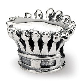 Sterling Silver Kids Crown Bead Charm hide-image