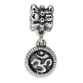 Sterling Silver Om Symbol Dangle Bead Charm hide-image