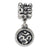 Om Symbol Charm Dangle Bead in Sterling Silver