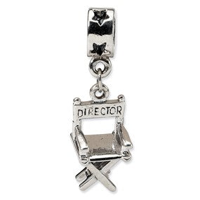 Sterling Silver Directors Chair Dangle Bead Charm hide-image