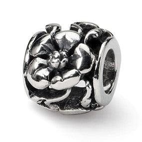 Sterling Silver Floral Bead Charm hide-image