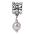 Pink Freshwater Cultured Pearl Charm Dangle Bead in Sterling Silver