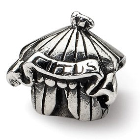 Sterling Silver Kids Circus Tent Bead Charm hide-image