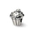 Kids Cupcake Charm Bead in Sterling Silver