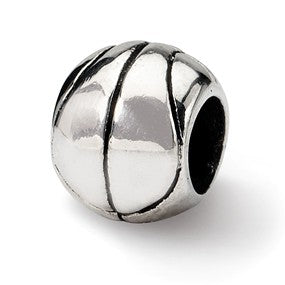 Sterling Silver Basketball Bead Charm hide-image