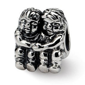 Sterling Silver Two Kids Bead Charm hide-image