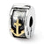 Sterling Silver & 14k Yellow Gold Plated Hinged Anchor Clip Bead Charm hide-image