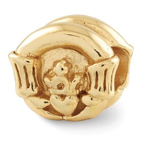 Gold Plated Claddagh Bead Charm hide-image