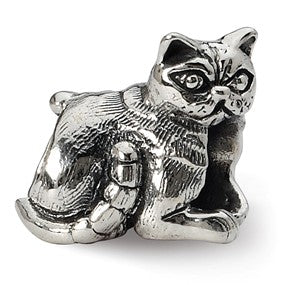 Sterling Silver Exotic Shorthair Cat Bead Charm hide-image