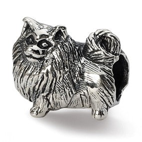 Sterling Silver Pomeranian Bead Charm hide-image