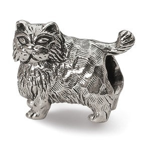 Sterling Silver Persian Cat Bead Charm hide-image
