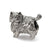 Persian Cat Charm Bead in Sterling Silver
