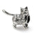 American Shorthair Cat Charm Bead in Sterling Silver