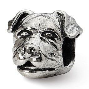 Sterling Silver Rottweiler Head Bead Charm hide-image