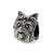 Yorkshire Terrier Head Charm Bead in Sterling Silver