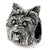 Sterling Silver Yorkshire Terrier Head Bead Charm hide-image